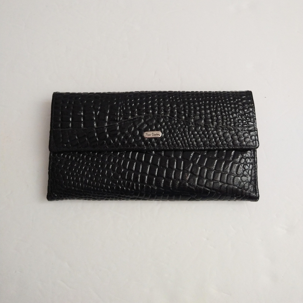 Pierre Cardin black embossed leather wallet